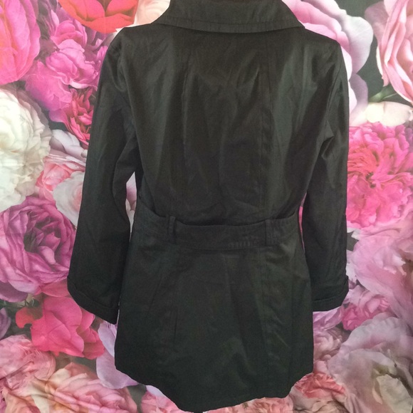 ☕️⌚️🎀NEW Esprit Black & Pink trench Coat! Sz L - Picture 5 of 7